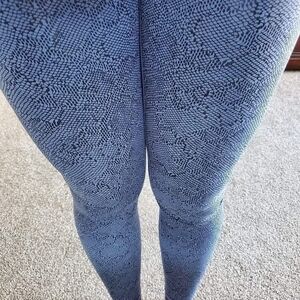Blue Snakeskin Pattern Leggings